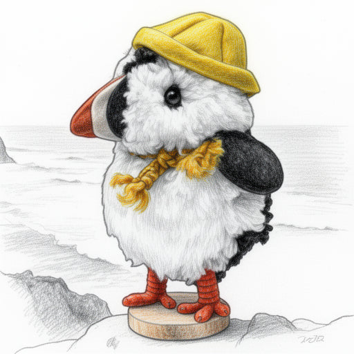 DIY Kit Greeting Card Wooly Puffin (4.25" x 5.5")