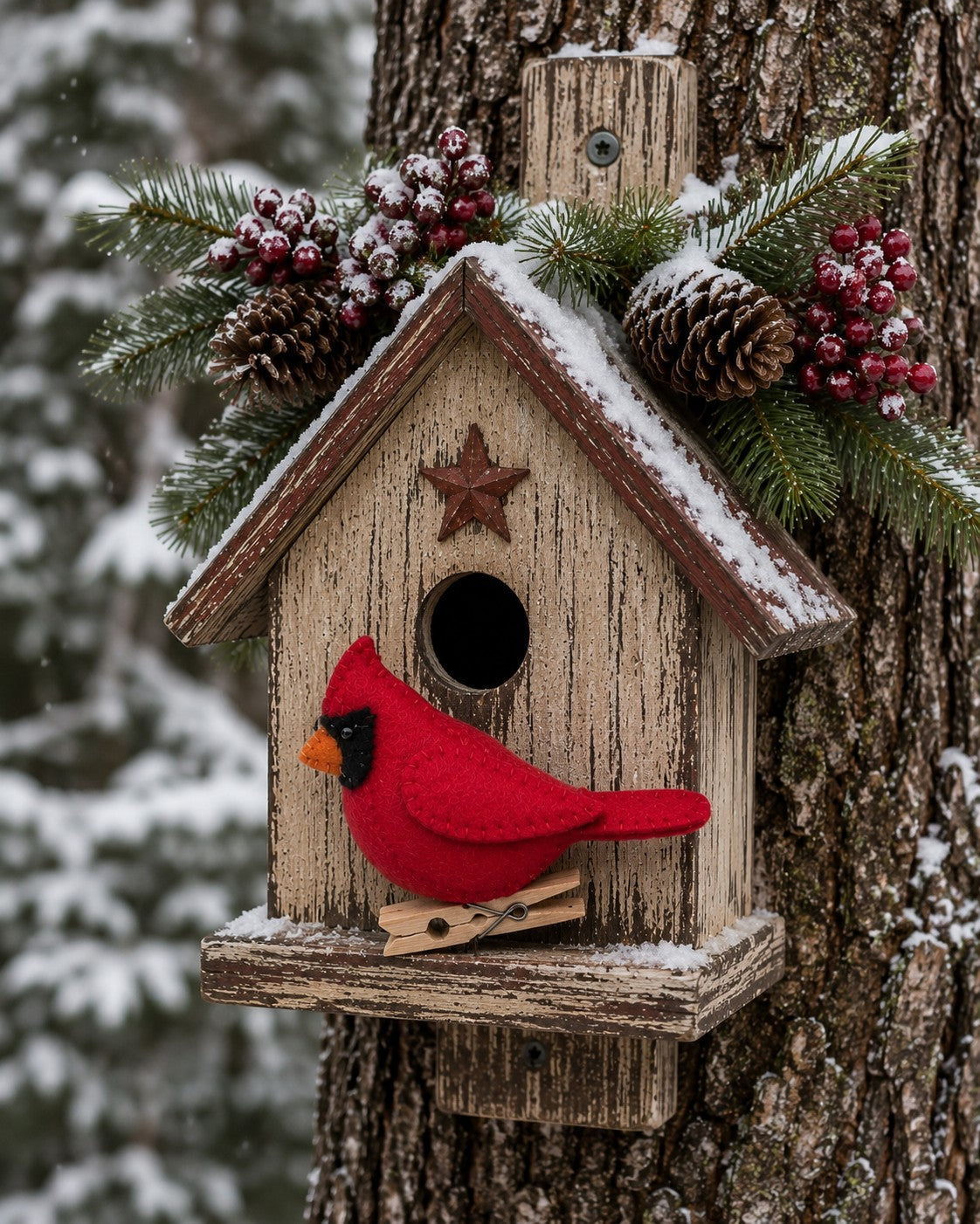 DIY Felt Cardinal Sewing Kit – Postcard Kit Ornament