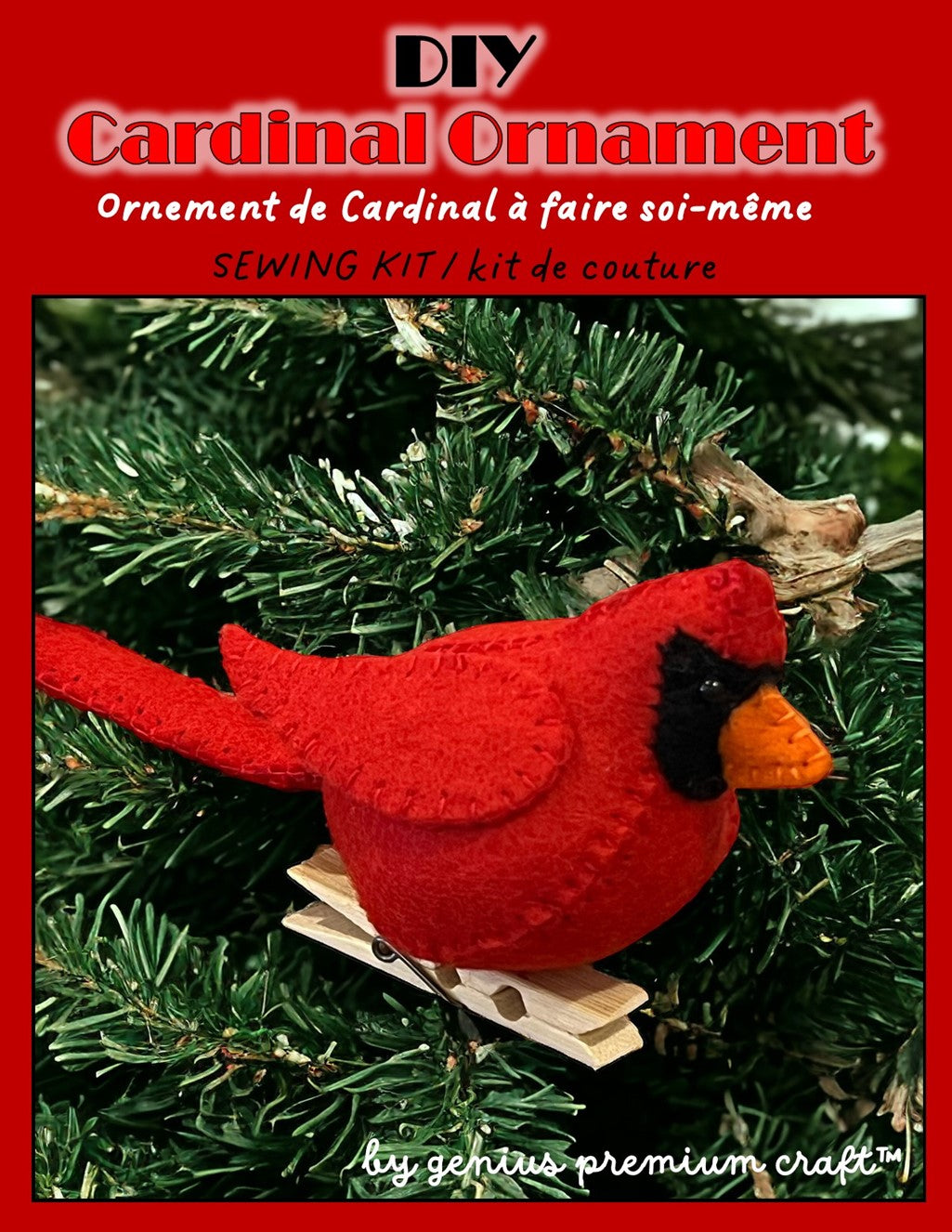 DIY Felt Cardinal Sewing Kit – Postcard Kit Ornament