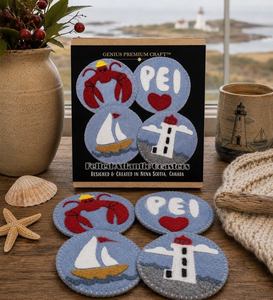 DIY Maritime inspired PEI Felt Coasters Sewing and Felting Kit