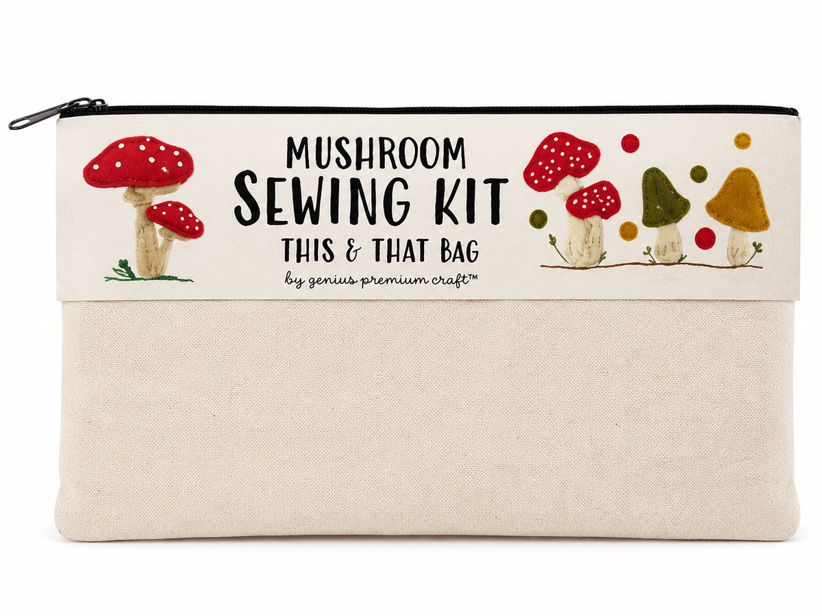 DIY MUSHROOM SEWING KIT - “MUSHROOM THIS OR THAT” CANVAS BAG KIT