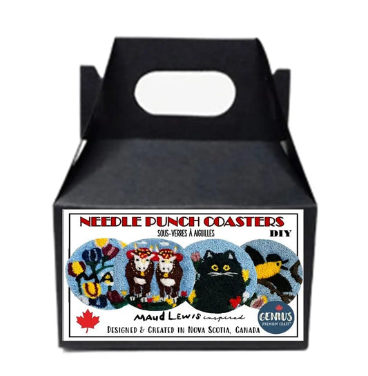 Needle Punch Coasters Kit - DIY Maud Lewis inspired Set of 4 Coasters