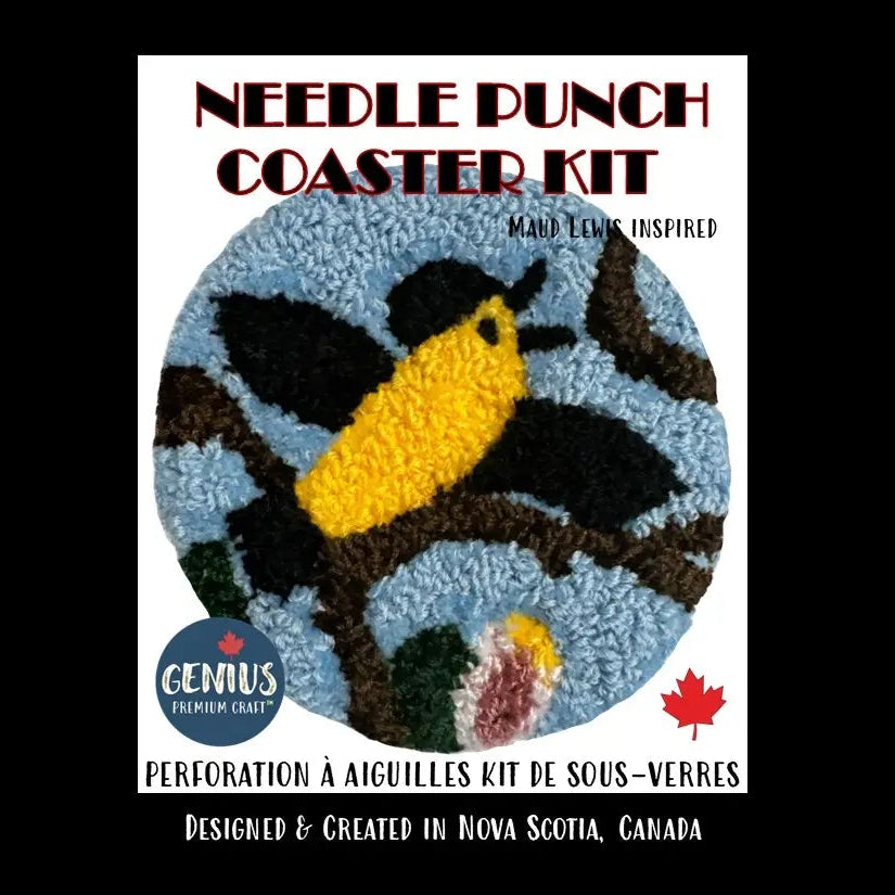 DIY Maud Lewis Yellow Bird - Needle Punch Coaster Kit