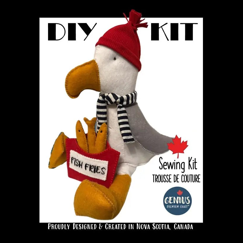 Seagull with Fish Fries - Door Stop or 8" Sewing Kit