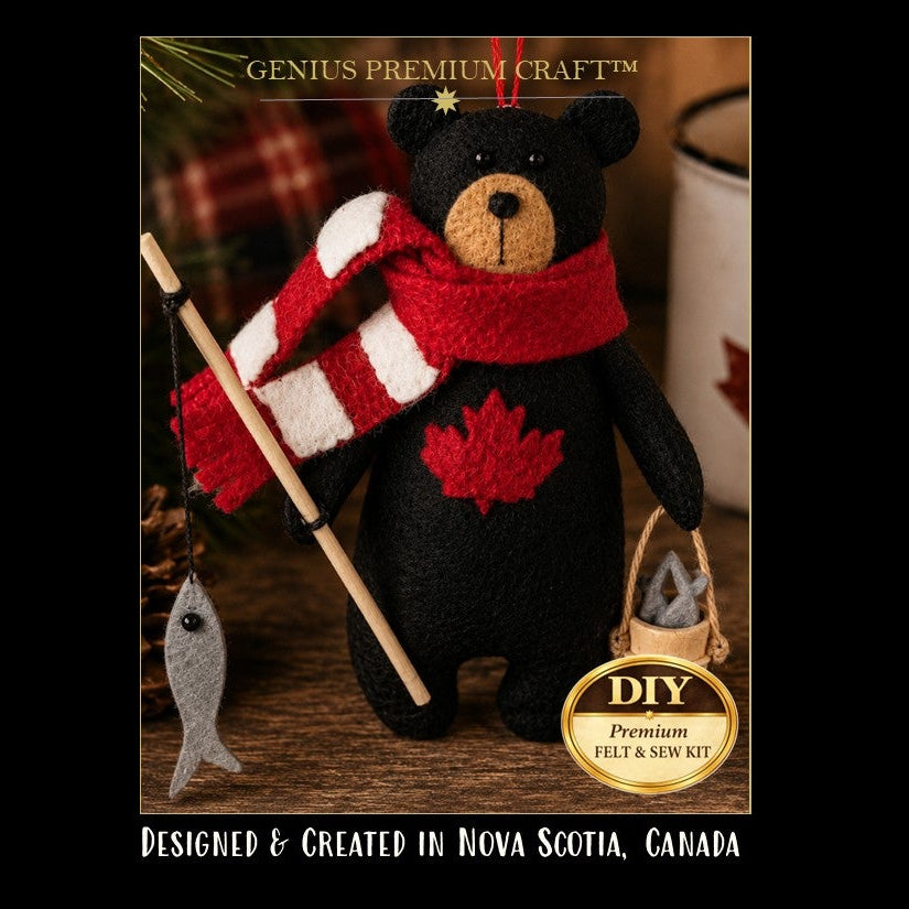 DIY Felt & Sew Canadian Black Bear - Fishing