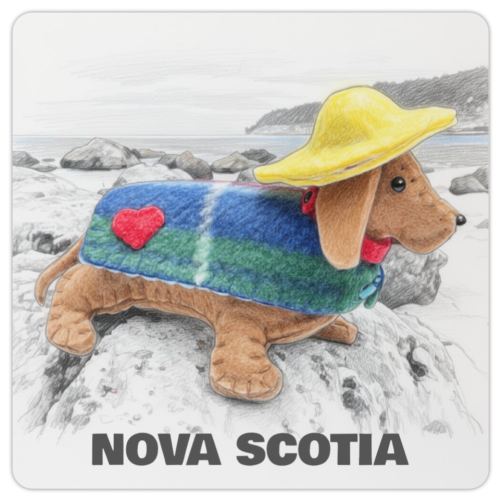 Felt Dachshund Sewing Kit with Sou'wester Hat and Coat