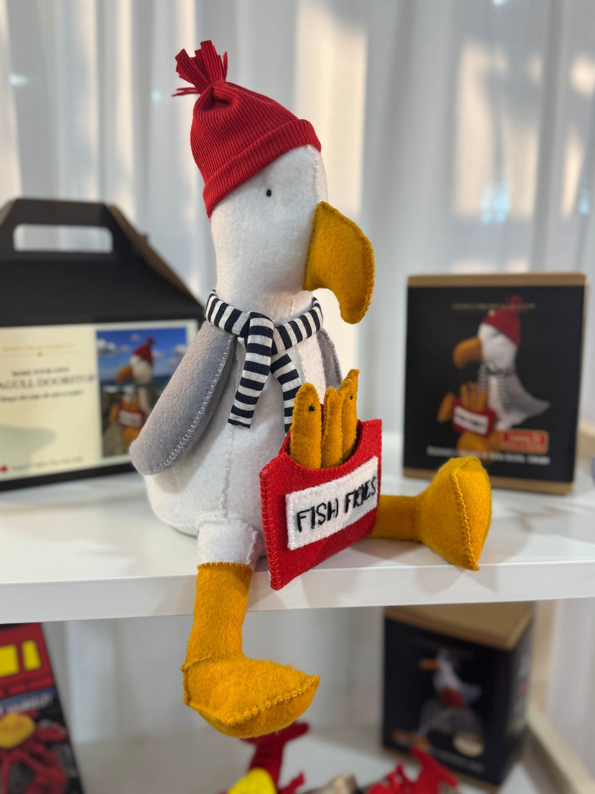 Seagull with Fish Fries - Door Stop or 8" Sewing Kit