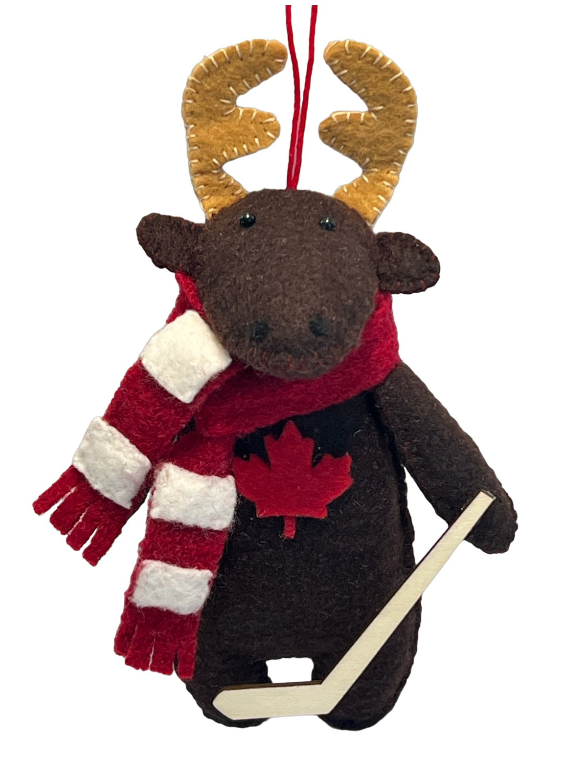 Felt Moose Sewing Kit with Wooden Hockey Stick - NEW Felt & Sew