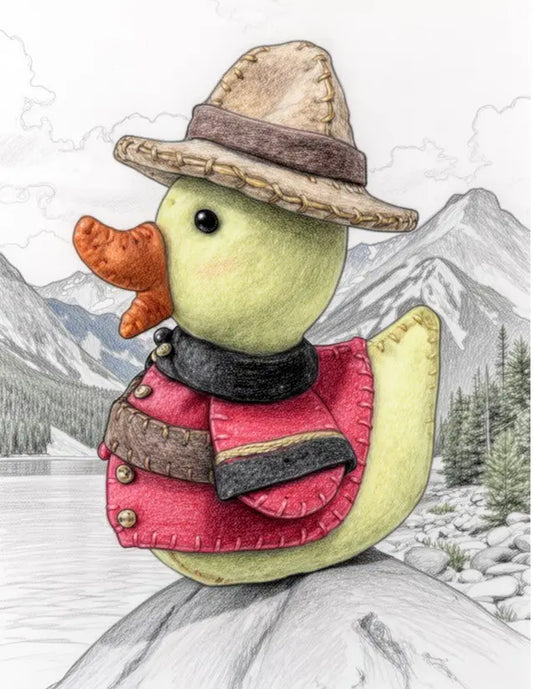 DIY Kit Greeting Card Mountie Duck  (4.25" x 5.5")