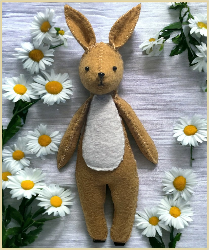 Felt Rabbit Sewing & Felting Kit – Pilot Hat Edition Option