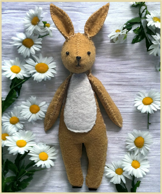 Felt Rabbit Sewing & Felting Kit – Pilot Hat Edition Option