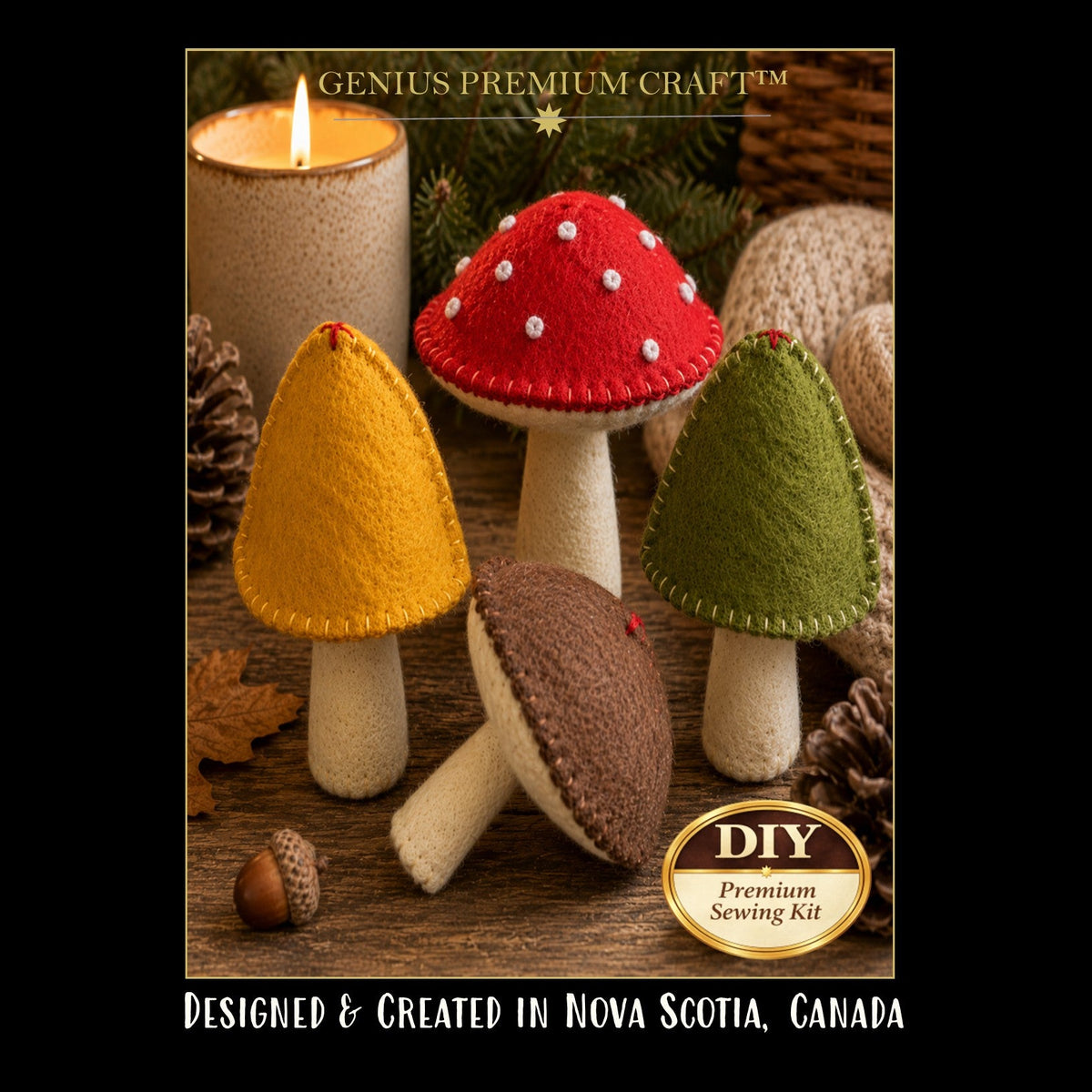 DIY MUSHROOM SEWING KIT - MAKE 4 MUSHROOMS