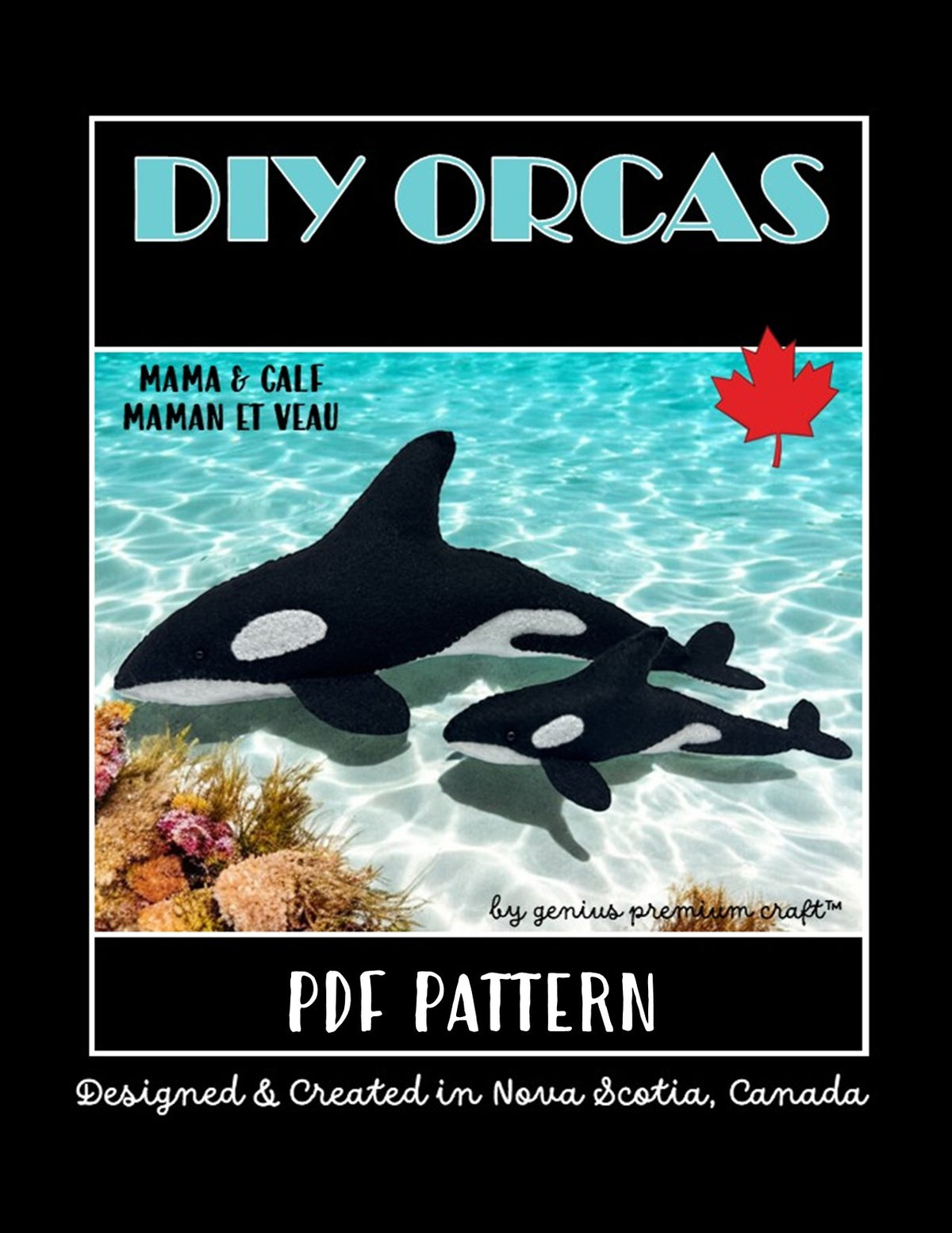 Orca Whale DIY Sewing Kit - MOM AND CALF