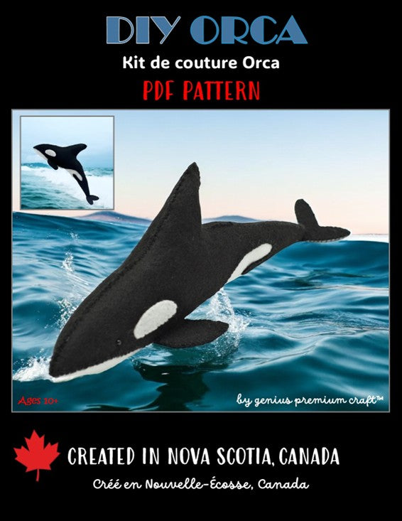 Orca Whale DIY Sewing Kit - ORCA CALF ORNAMENT