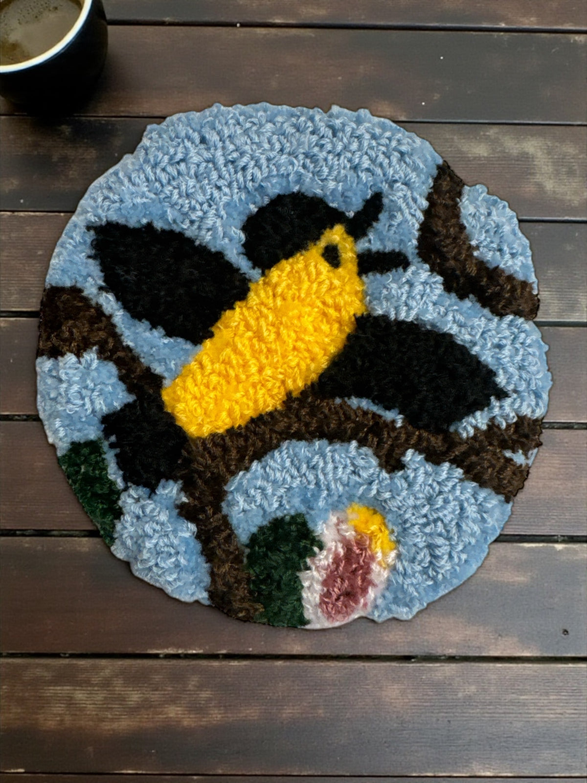 DIY Maud Lewis Yellow Bird - Needle Punch Coaster Kit