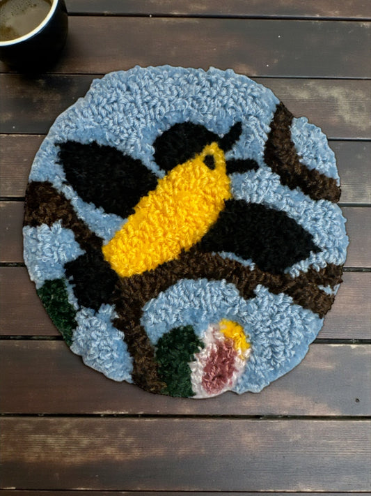 DIY Maud Lewis Yellow Bird - Needle Punch Coaster Kit