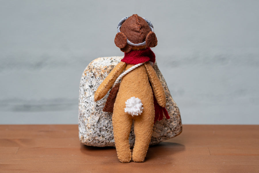 Felt Rabbit Sewing & Felting Kit – Pilot Hat Edition Option