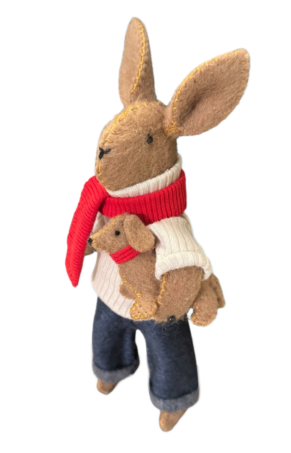 DIY Rabbit Sewing Kit – with Dachshund Pup- Wool/Cashmere