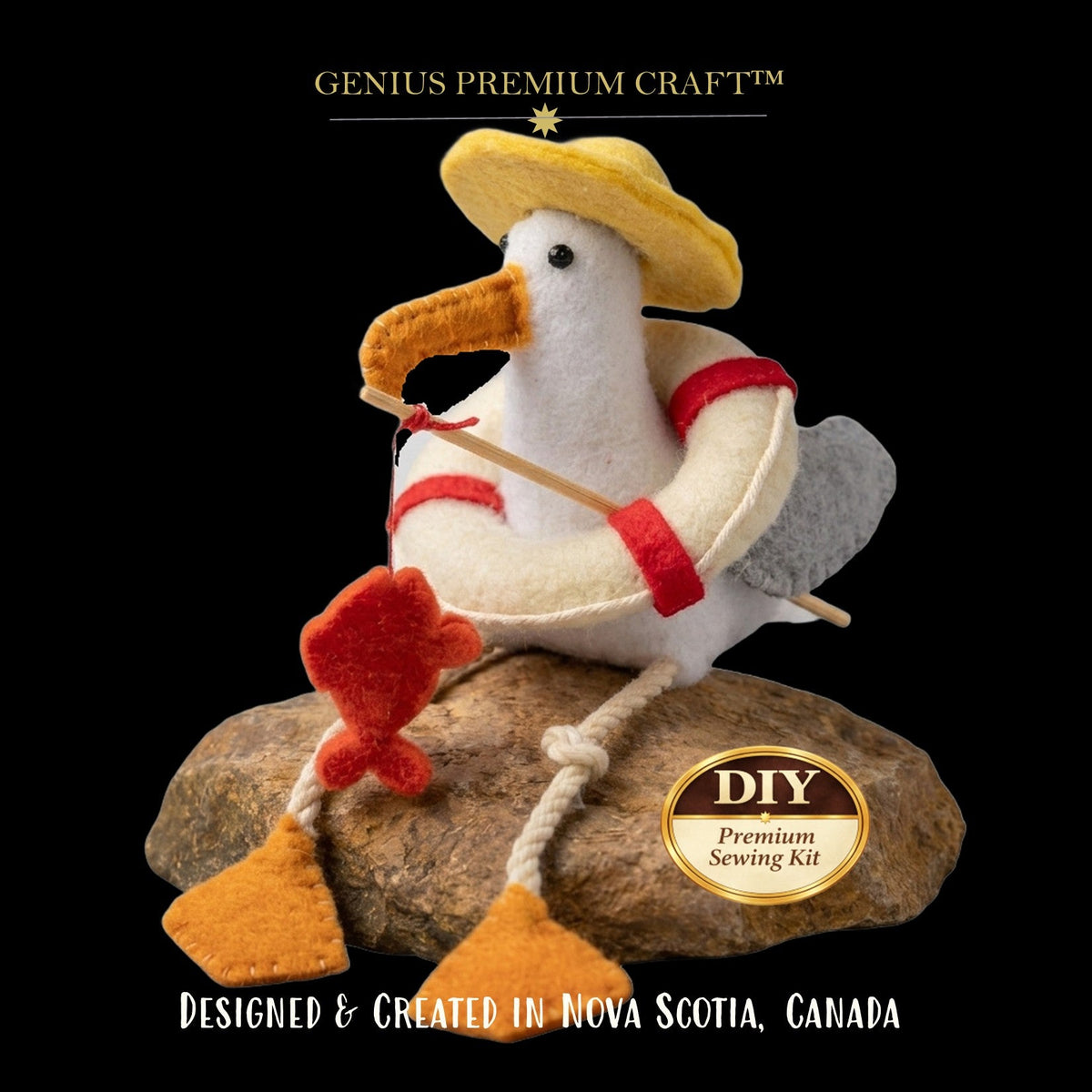 Felt Seagull Sewing Kit - FISHING Black Label Sewing Kit