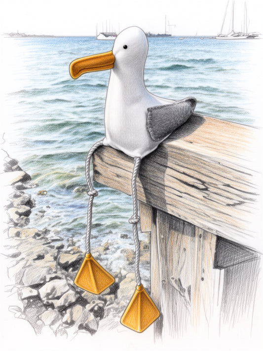 DIY Kit inspired Greeting Card Seagull Solo  (4.25" x 5.5")