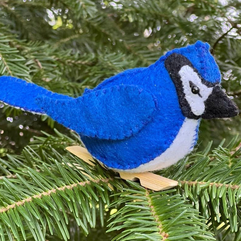 DIY Blue Jay Ornament Sewing Kits - Postcard Kit Ornament