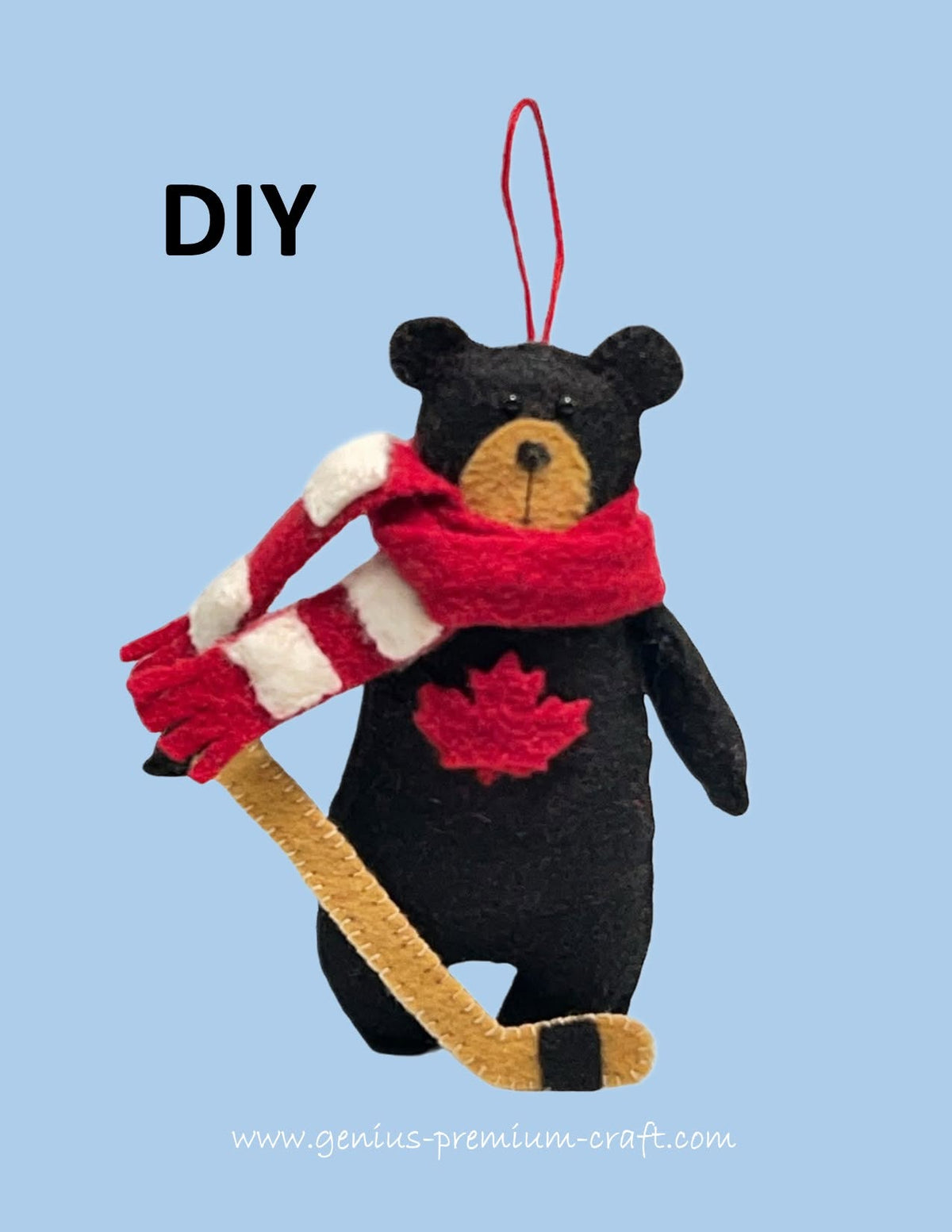 DIY Felt & Sew Canadian Hockey Black Bear
