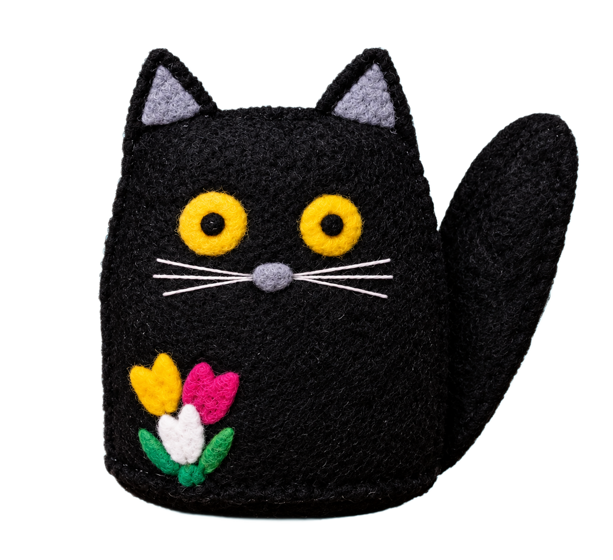 Black Cat with Tulips Felt & Sew Kit