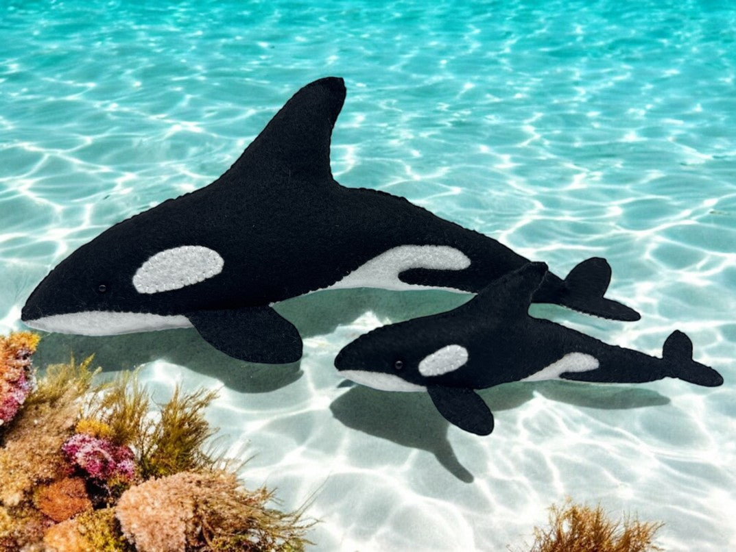 Orca Whale DIY Sewing Kit - MOM AND CALF