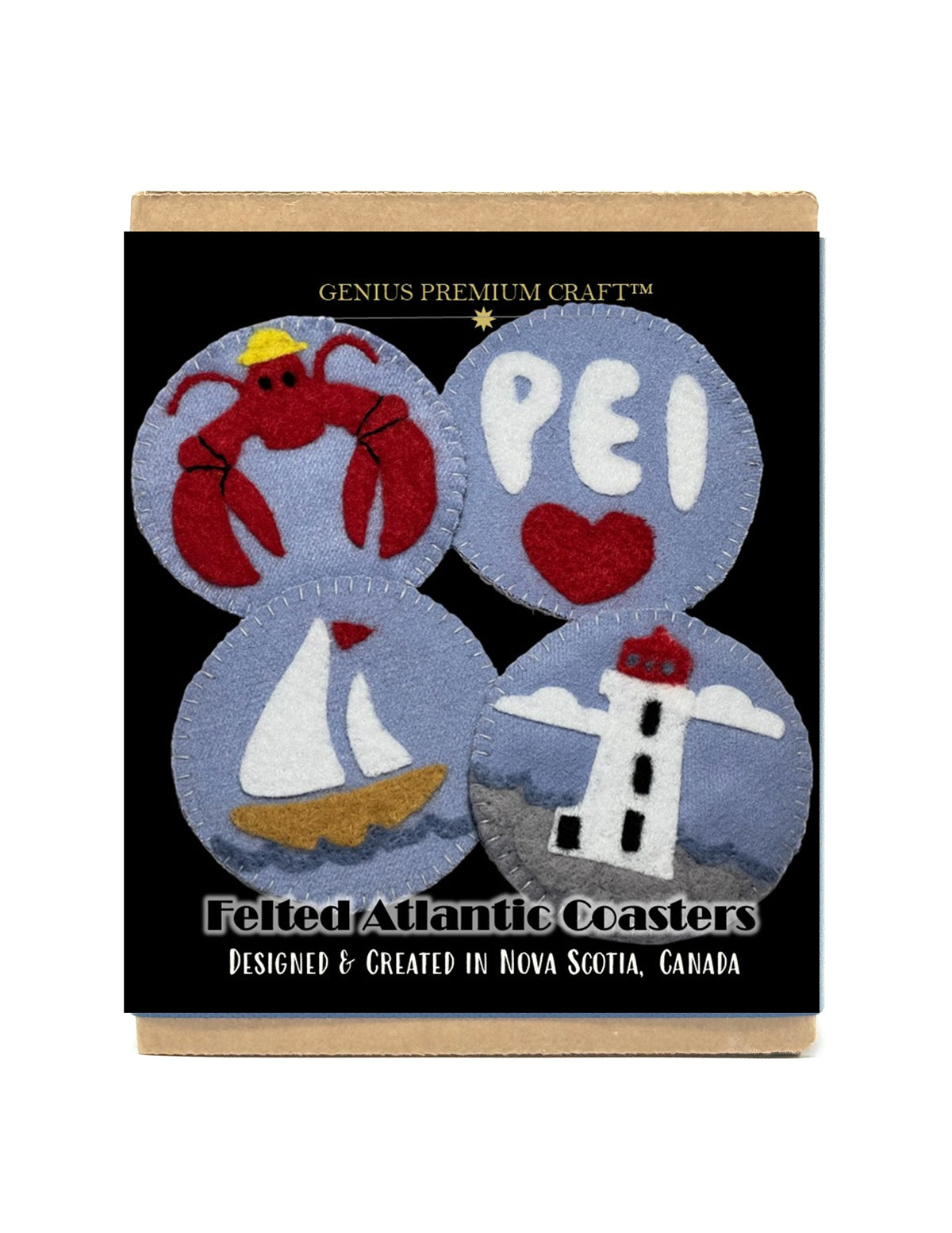 Atlantic Provinces Felt & Sew Coaster Kits (set of four)