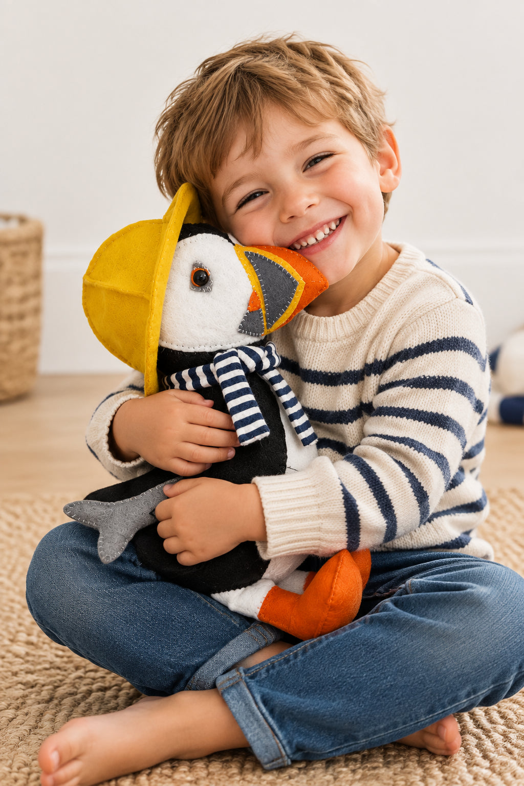 Puffin Doorstop Sewing Kit - with Sou'Wester and Fish