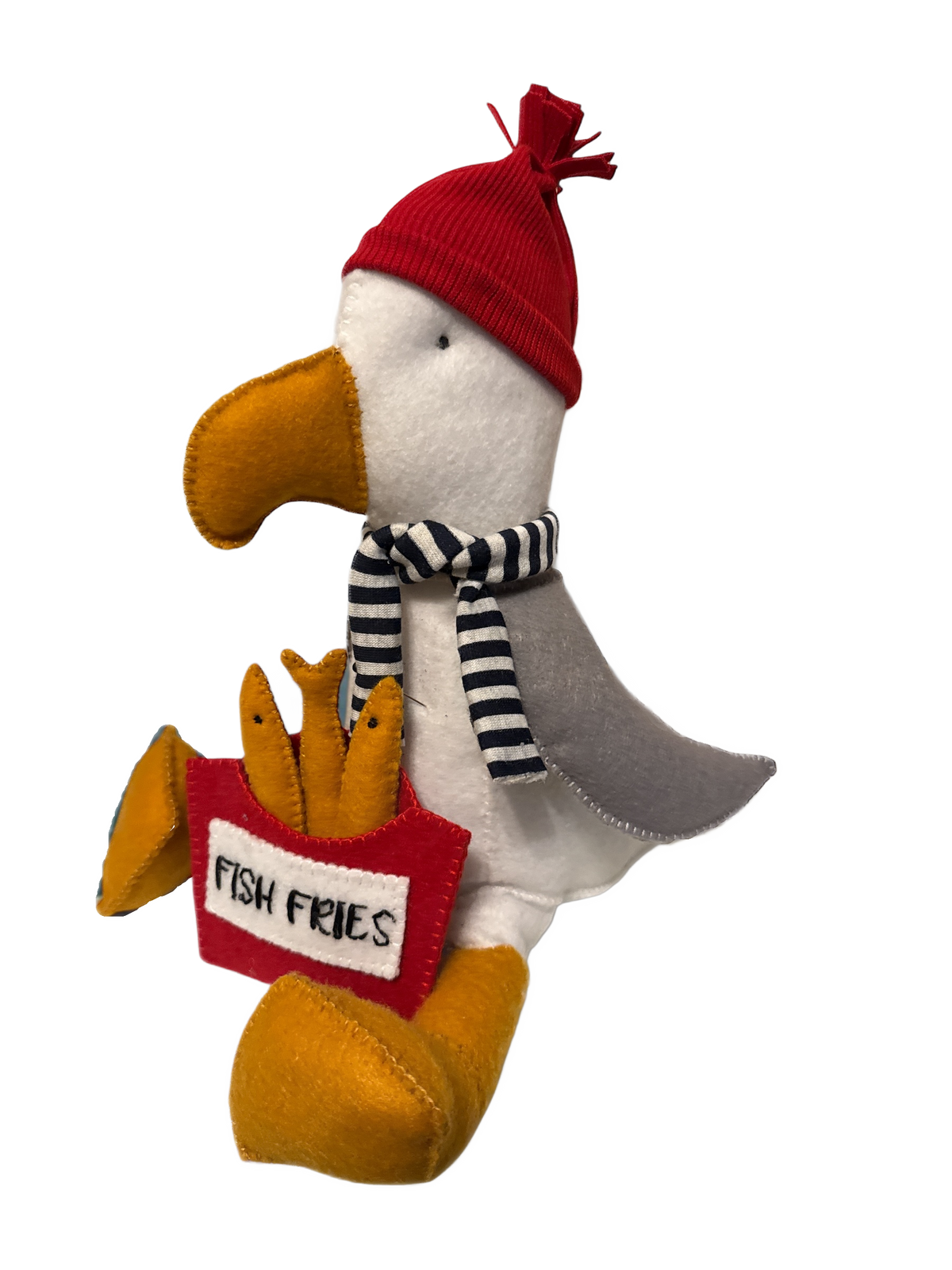 Seagull with Fish Fries - Door Stop or 8" Sewing Kit